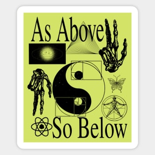 As Above So Below - Psychedelic Sacred Geometry Yin & Yang Sticker